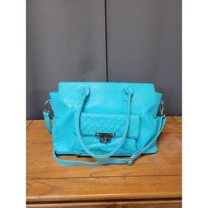 Damsel in Defense Concealed Carry Tote Turquoise Blue Quilted Faux Leather Large